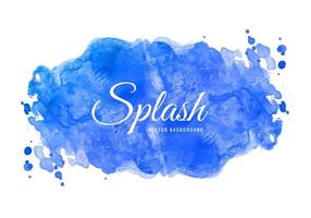 conception de splash aquarelle douce bleu dessiné à la main vecteur