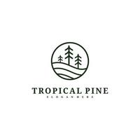 modèle vectoriel de conception de logo de pin, illustration de concepts de logo de forêt tropicale.
