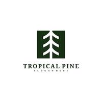 modèle vectoriel de conception de logo de pin, illustration de concepts de logo de forêt tropicale.