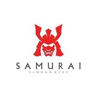 vecteur de conception de logo de tête de samouraï. modèle de logo de guerrier samouraï