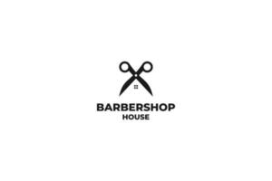 outils plats barber house logo design illustration vectorielle vecteur