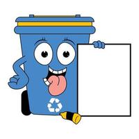 illustration de dessin animé mignon bac de recyclage vecteur