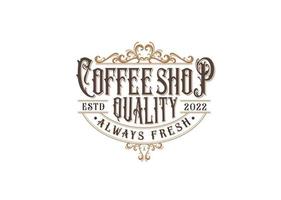 café logo rétro ancien vecteur