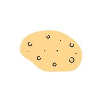 doodle pomme de terre jaune. clipart vectoriel. vecteur