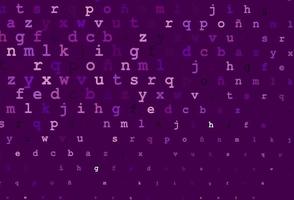 couverture vectorielle violet foncé avec symboles anglais. vecteur