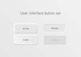 ensemble de boutons d'interface utilisateur blanc très détaillé vecteur
