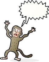 dessin animé singe effrayé avec bulle de dialogue vecteur