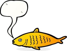 poisson de dessin animé avec bulle de dialogue vecteur