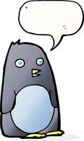 pingouin de dessin animé avec bulle de dialogue vecteur