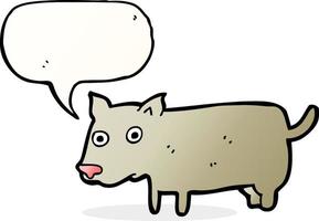 dessin animé petit chien avec bulle de dialogue vecteur