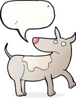chien de dessin animé drôle avec bulle de dialogue vecteur