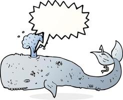 baleine de dessin animé avec bulle de dialogue vecteur