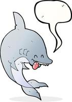 requin drôle de bande dessinée avec bulle de dialogue vecteur