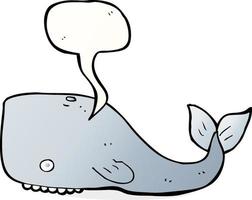 baleine de dessin animé avec bulle de dialogue vecteur