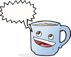 tasse à café de dessin animé avec bulle de dialogue vecteur