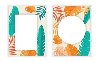 fond de feuilles tropicales plates vecteur