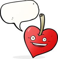 dessin animé amour coeur pomme avec bulle de dialogue vecteur