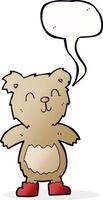 ours en peluche dessin animé avec bulle de dialogue vecteur
