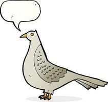 oiseau de dessin animé avec bulle de dialogue vecteur