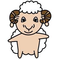 dessin animé mouton mignon vecteur
