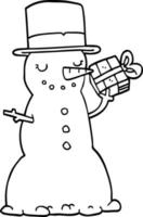 dessin animé noël bonhomme de neige vecteur