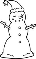 dessin animé noël bonhomme de neige vecteur