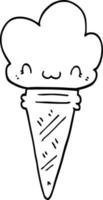 glace de dessin animé avec le visage vecteur