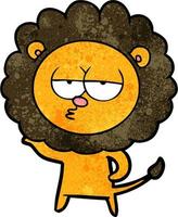 lion ennuyé de dessin animé vecteur