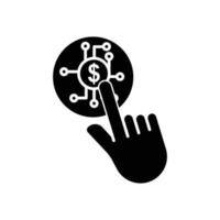 illustration d'icône tactile main avec dollar. icône liée à la fintech. style d'icône de glyphe. conception simple modifiable vecteur