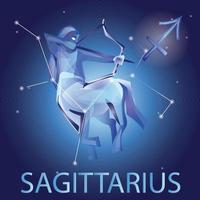 signe du zodiaque sagittaire. horoscope, astrologie, prédiction. vecteur