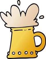chope de bière dessin animé illustration vectorielle dégradé vecteur
