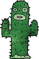 cactus de griffonnage de dessin animé vecteur