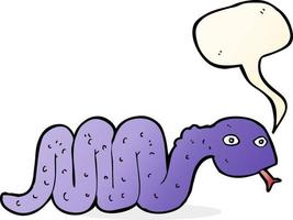 drôle de serpent de dessin animé avec bulle de dialogue vecteur