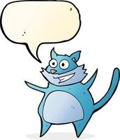chat drôle de bande dessinée avec bulle de dialogue vecteur