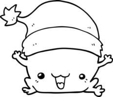 grenouille de noël dessin animé mignon vecteur