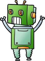 robot de dessin animé vecteur heureux
