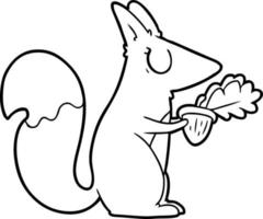 dessin animé dessin au trait écureuil vecteur