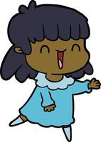 femme de personnage de dessin animé doodle vecteur