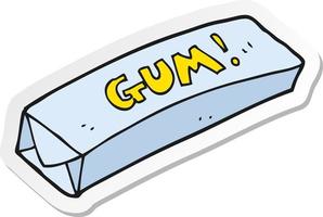 autocollant d'un chewing-gum de dessin animé vecteur