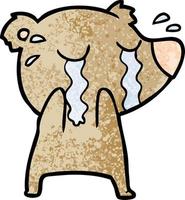personnage de dessin animé d'ours qui pleure vecteur