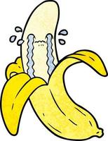 banane qui pleure de dessin animé vecteur