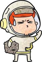 astronaute stressé de dessin animé vecteur