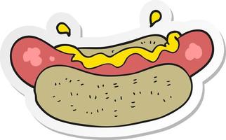 autocollant d'un hot-dog de dessin animé vecteur