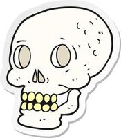 autocollant d'un crâne d'halloween de dessin animé vecteur