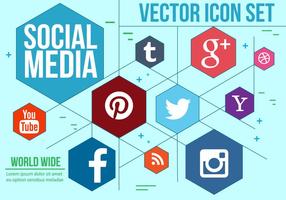 Vector Hexagonal Social Icons
