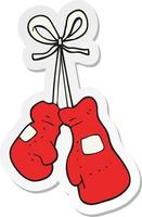 autocollant d'un dessin animé gants de boxe vecteur