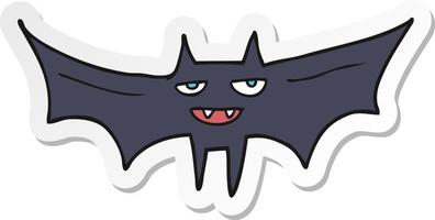 autocollant d'une chauve-souris d'halloween de dessin animé vecteur