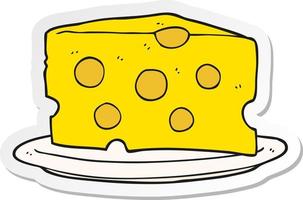 autocollant d'un fromage de dessin animé vecteur