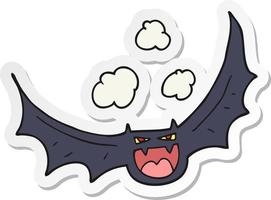 autocollant d'une chauve-souris d'halloween de dessin animé vecteur