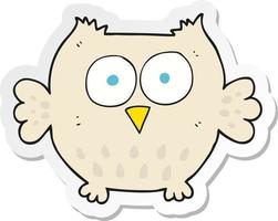 autocollant d'un hibou heureux de dessin animé vecteur